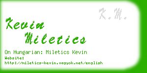 kevin miletics business card